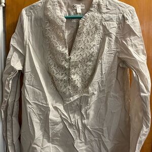 Krazy Kat Cream Blouse with Lace Detail
